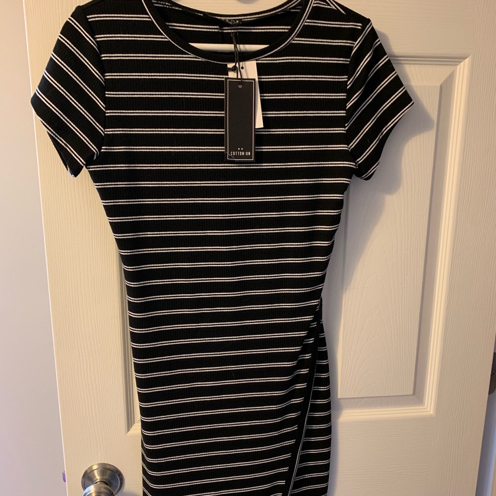 NWT black and white striped dress